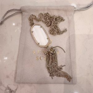 Gold and mother of pearl Kendra Scott Rayne necklace